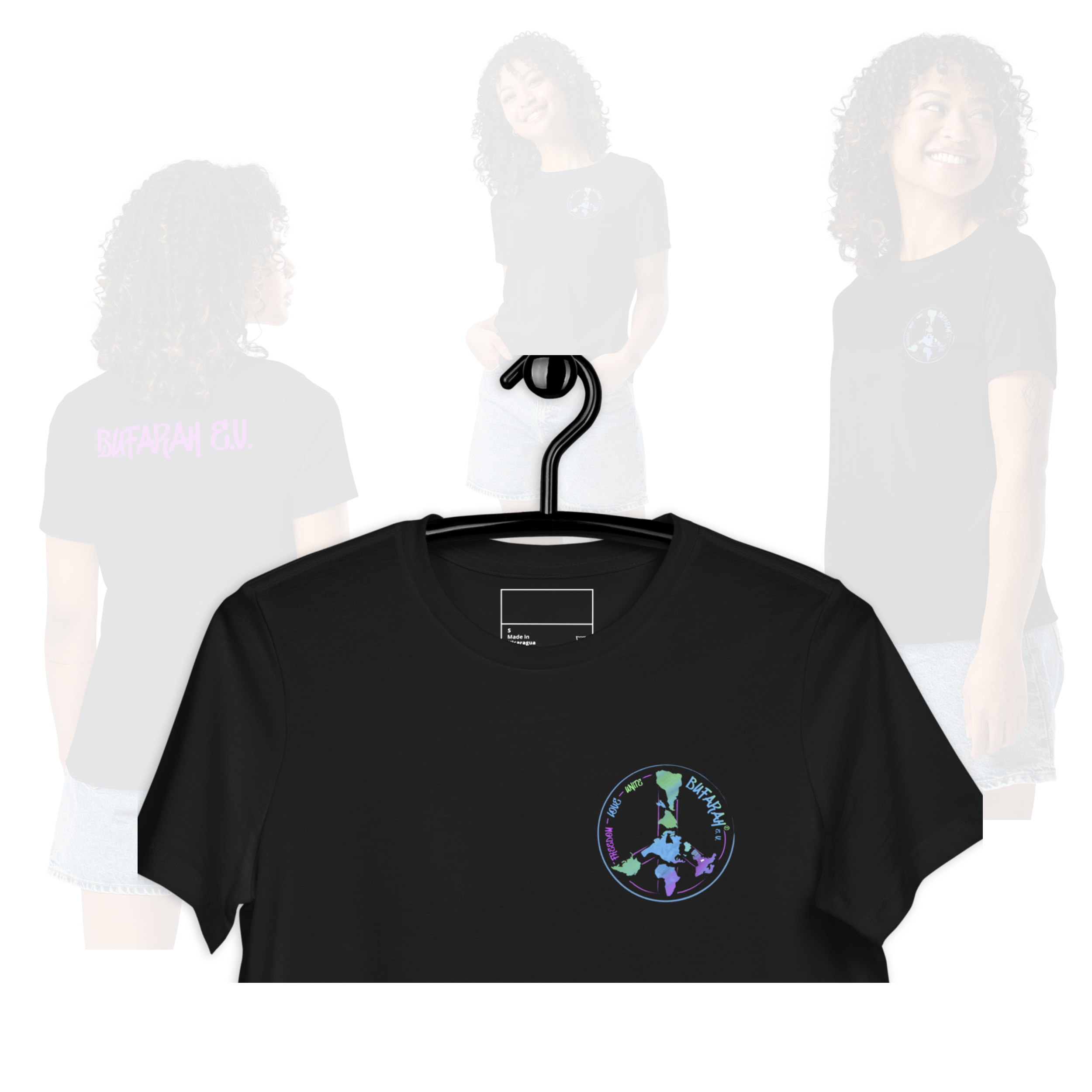 Lockeres Damen-T-Shirt Essentialz - Detailansicht Logo