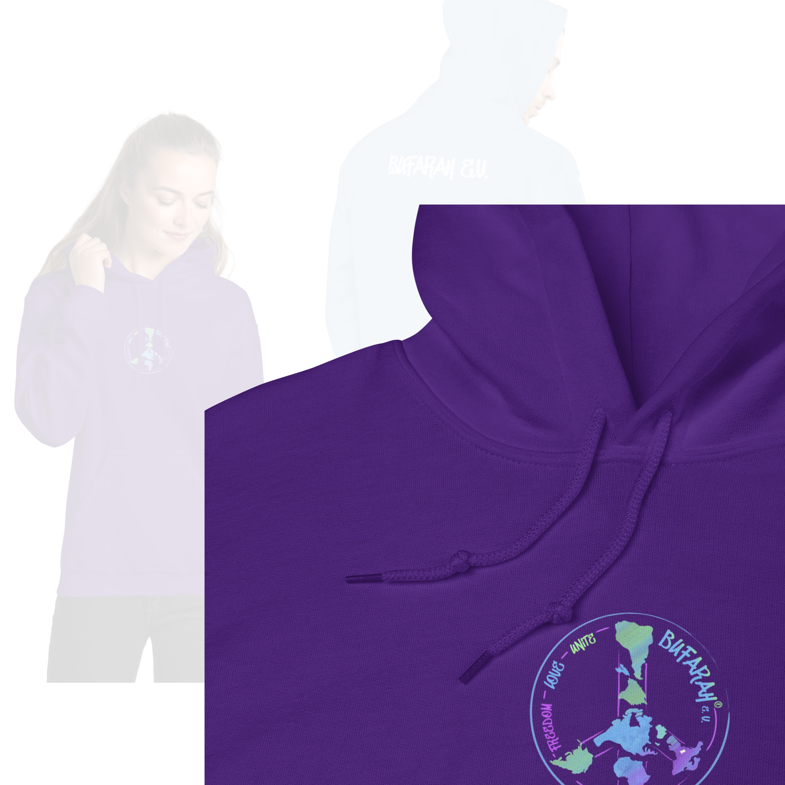 Unisex-Kapuzenpullover Colorz - Produktansicht
