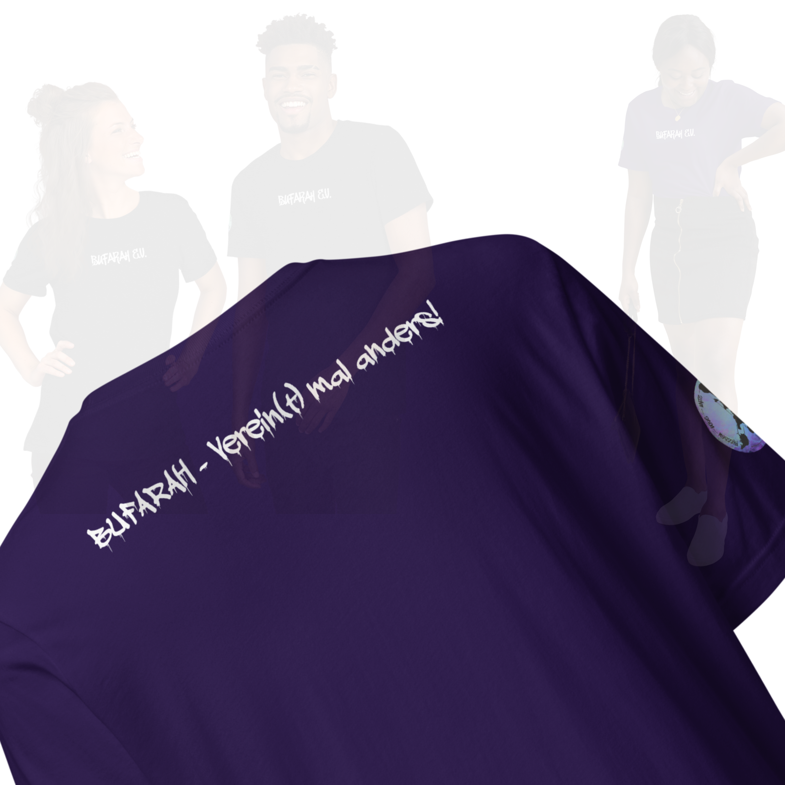 Schwarzes Unisex-T-Shirt Essentialz - Seitenansicht
