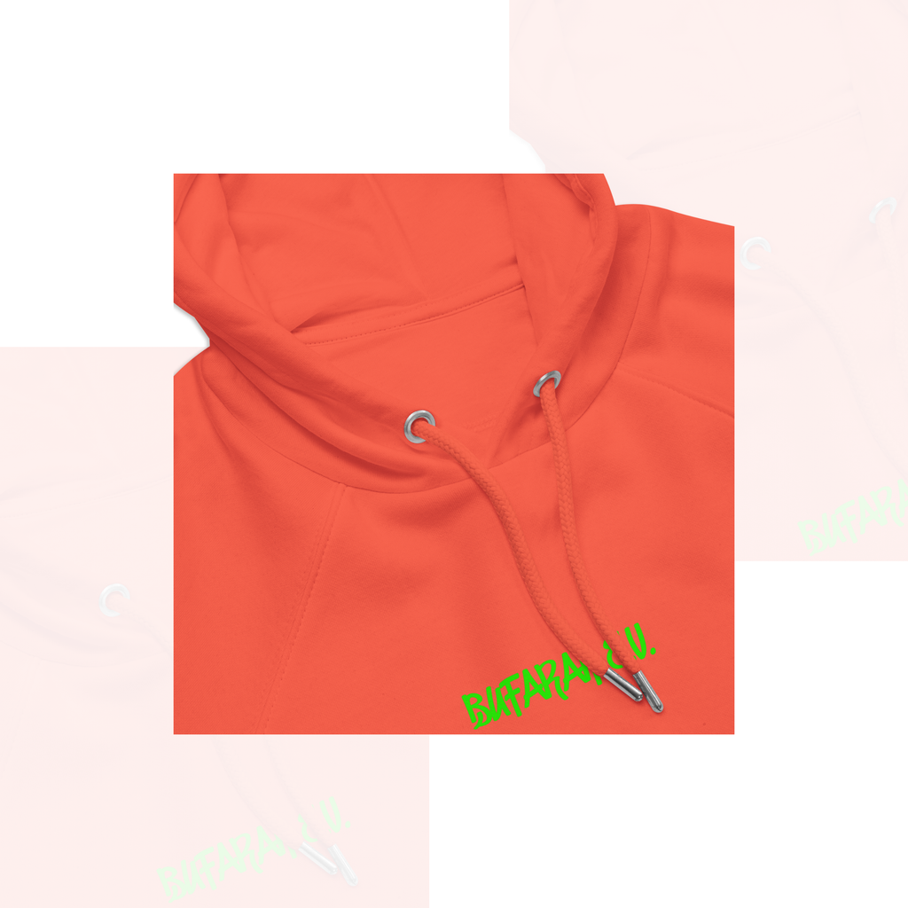 Burnt Orange Bio-Raglan-Hoodie Colorz - Rückansicht
