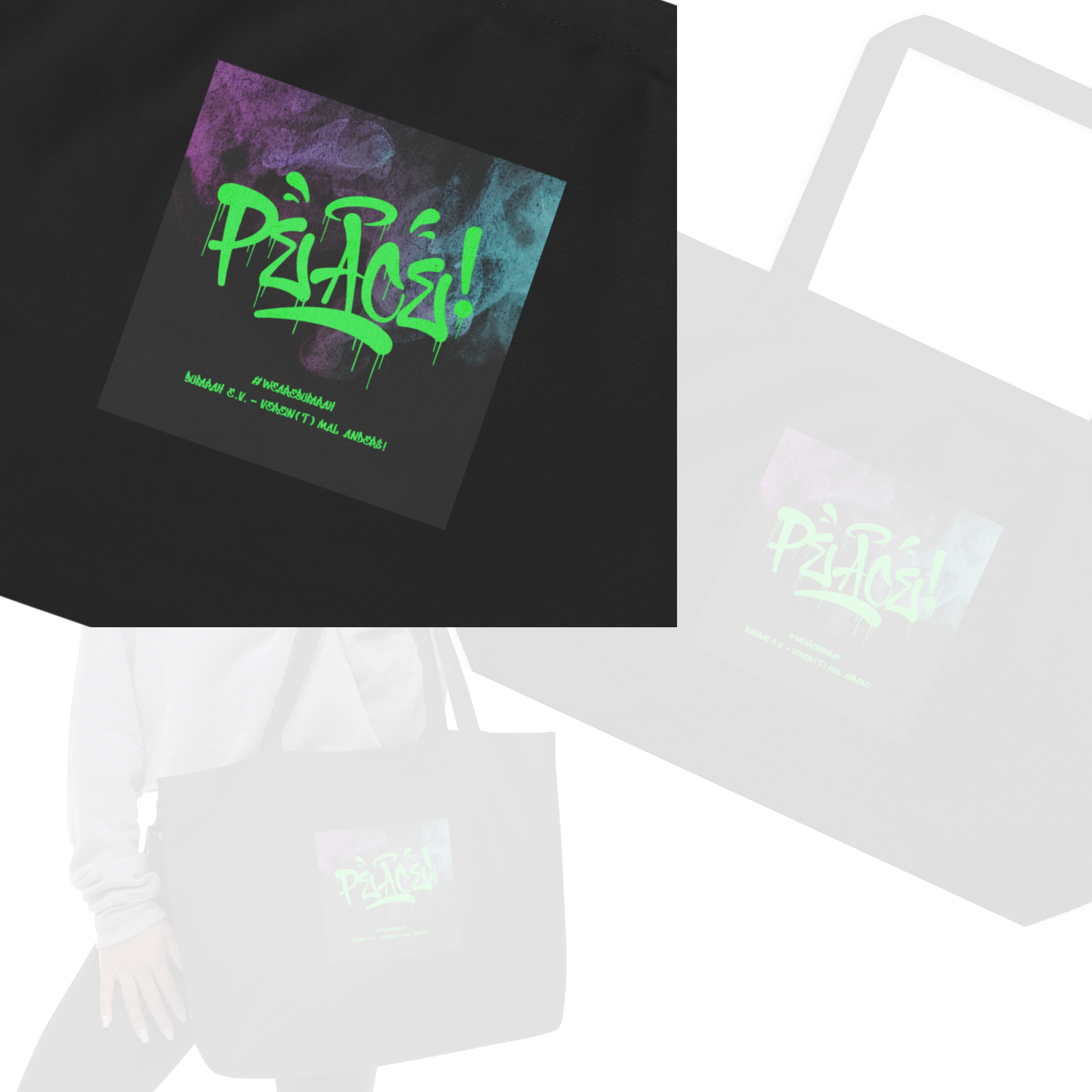 Großer Bio-Baumwollbeutel Streetz - Produktansicht
