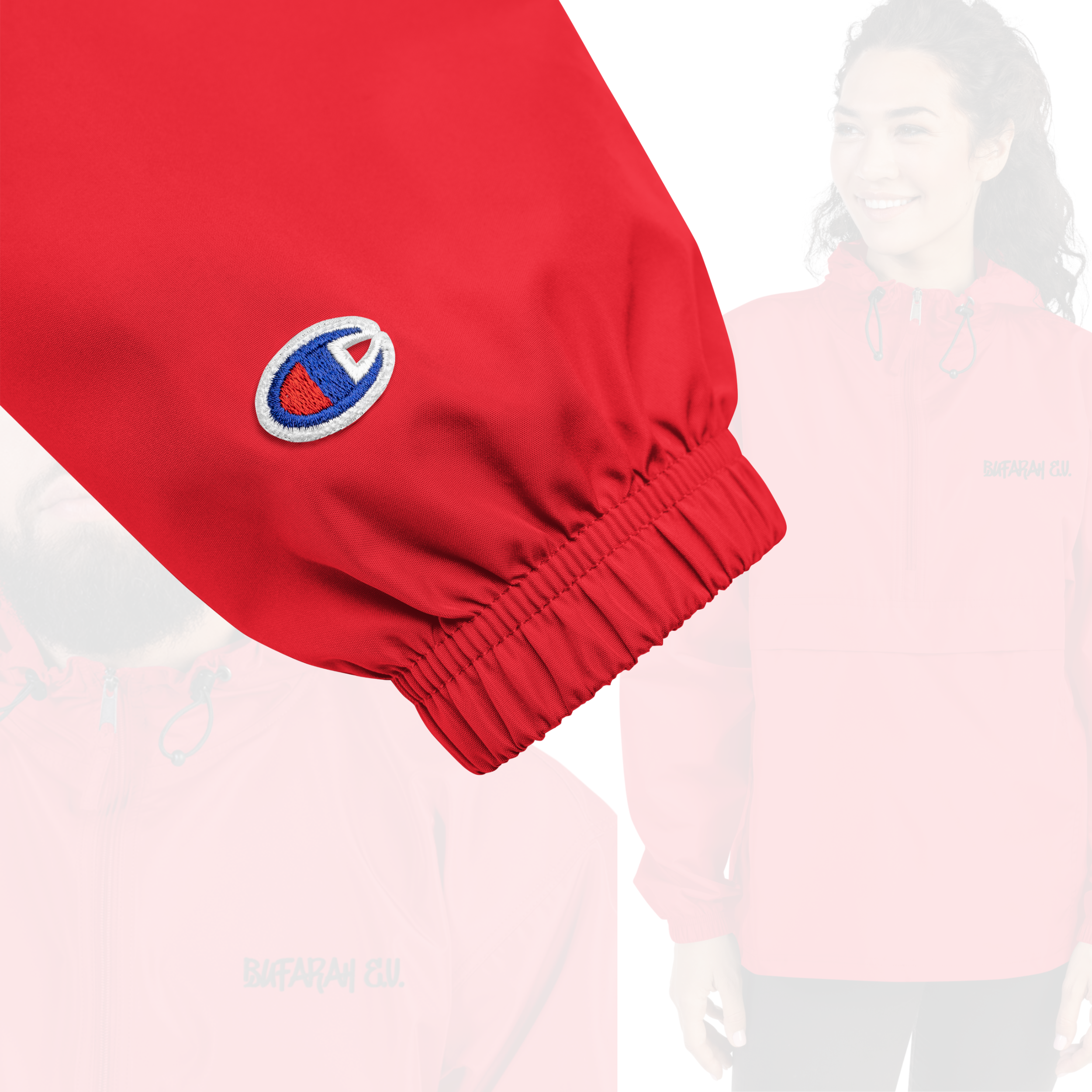 Scarlet bestickte Champion-Jacke Colorz - Detailansicht