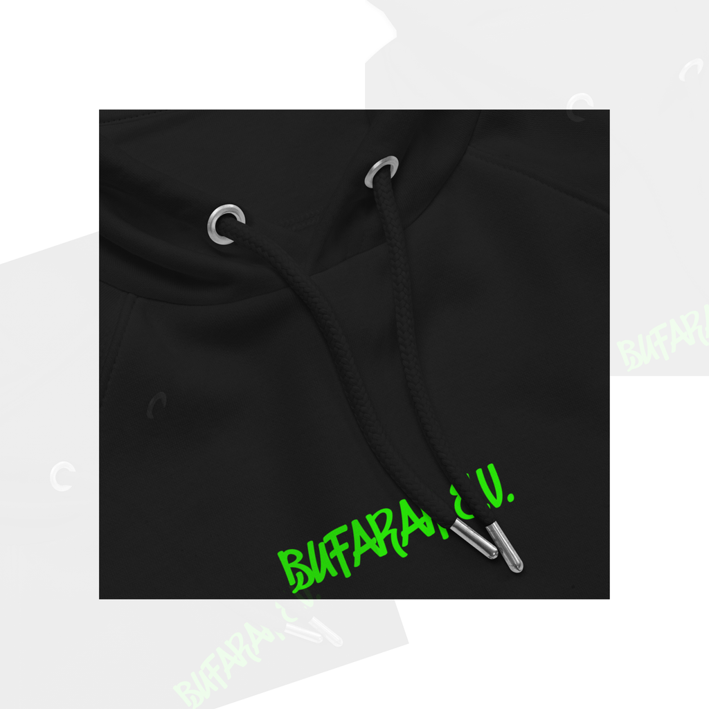 Schwarzer Bio-Raglan-Hoodie Streetz - Rückansicht
