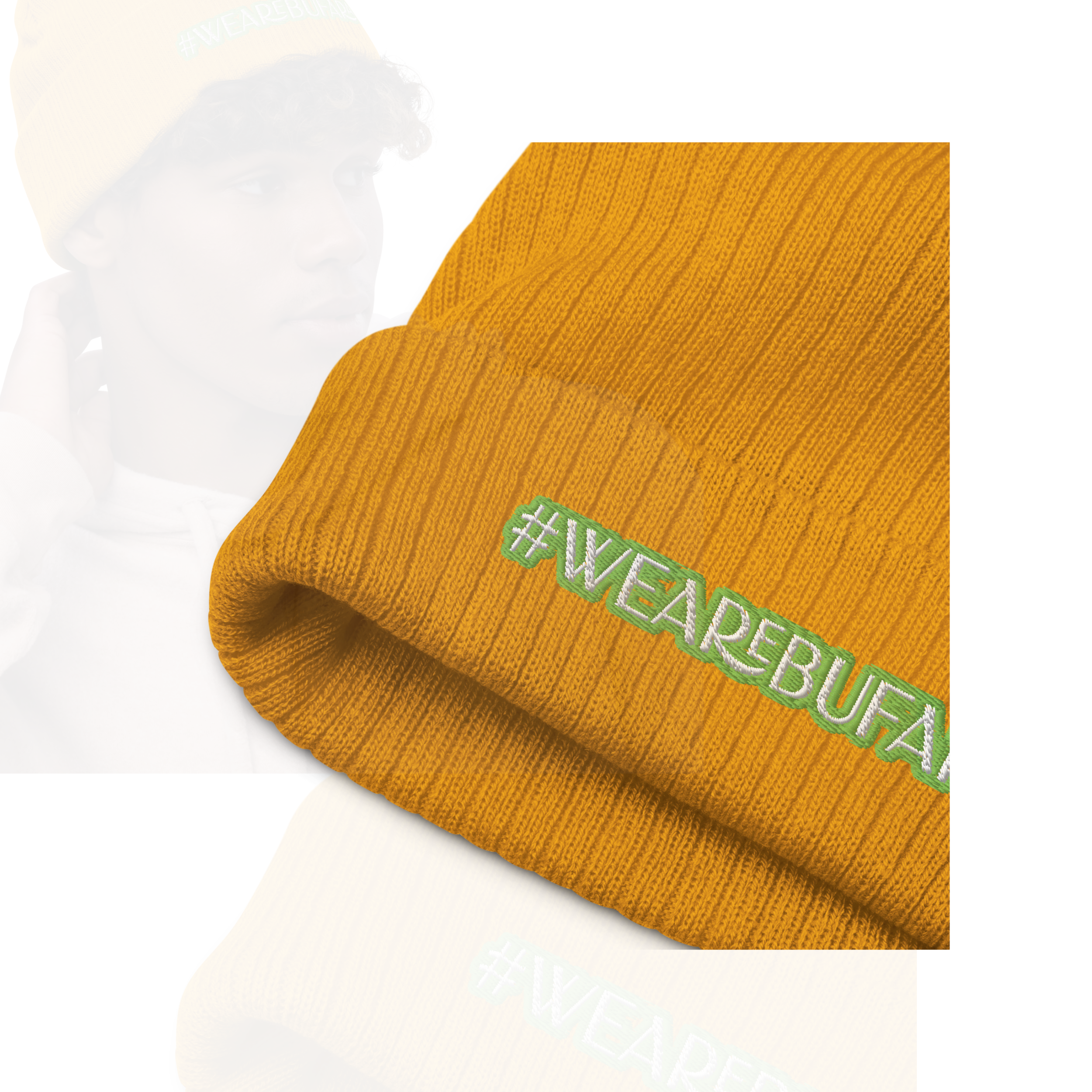 Gerippte Strickmütze Colorz - Seitenansicht
