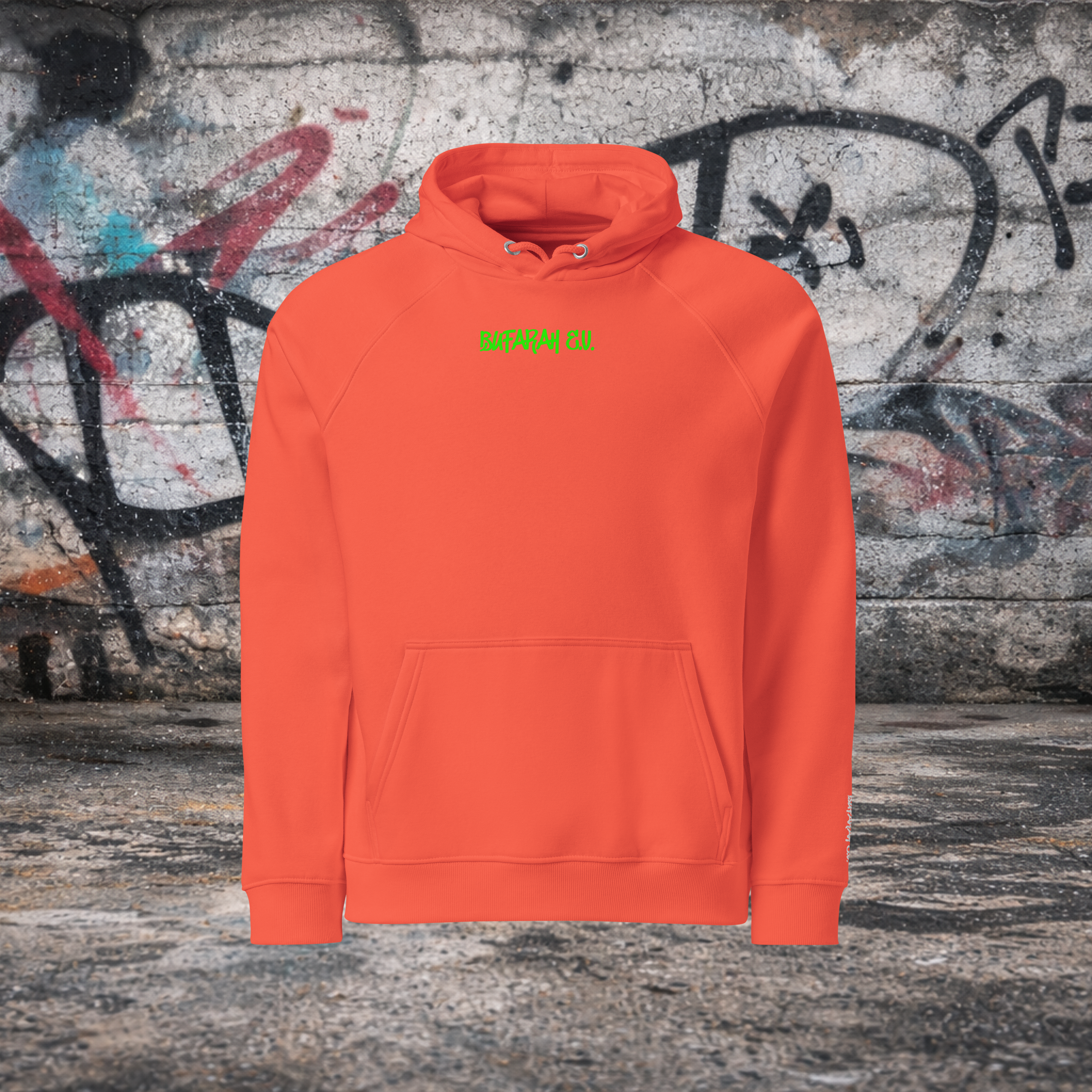 Burnt Orange Bio-Raglan-Hoodie Colorz - Seitenansicht
