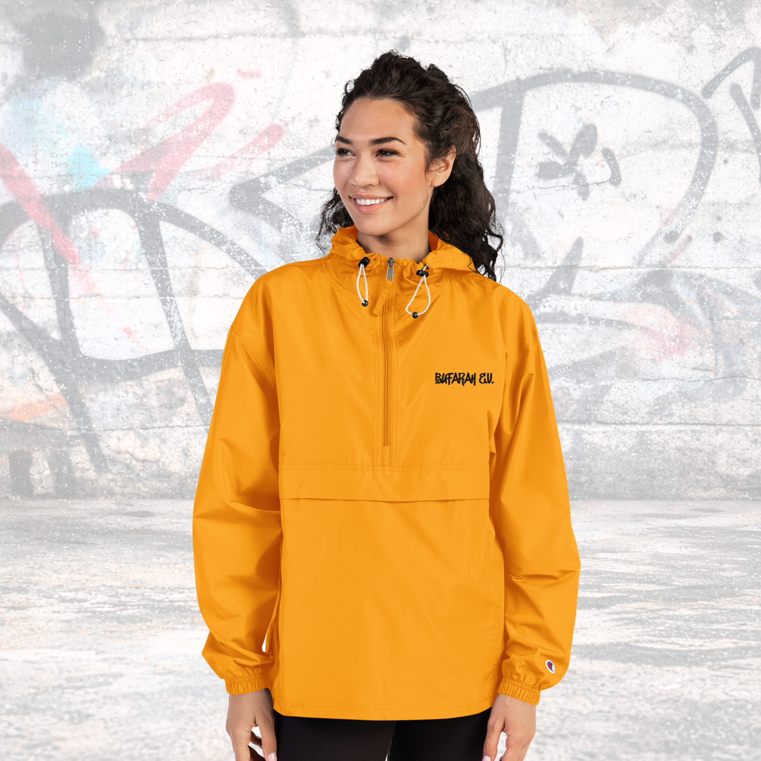 Gold bestickte Champion-Jacke Colorz - Vorderansicht