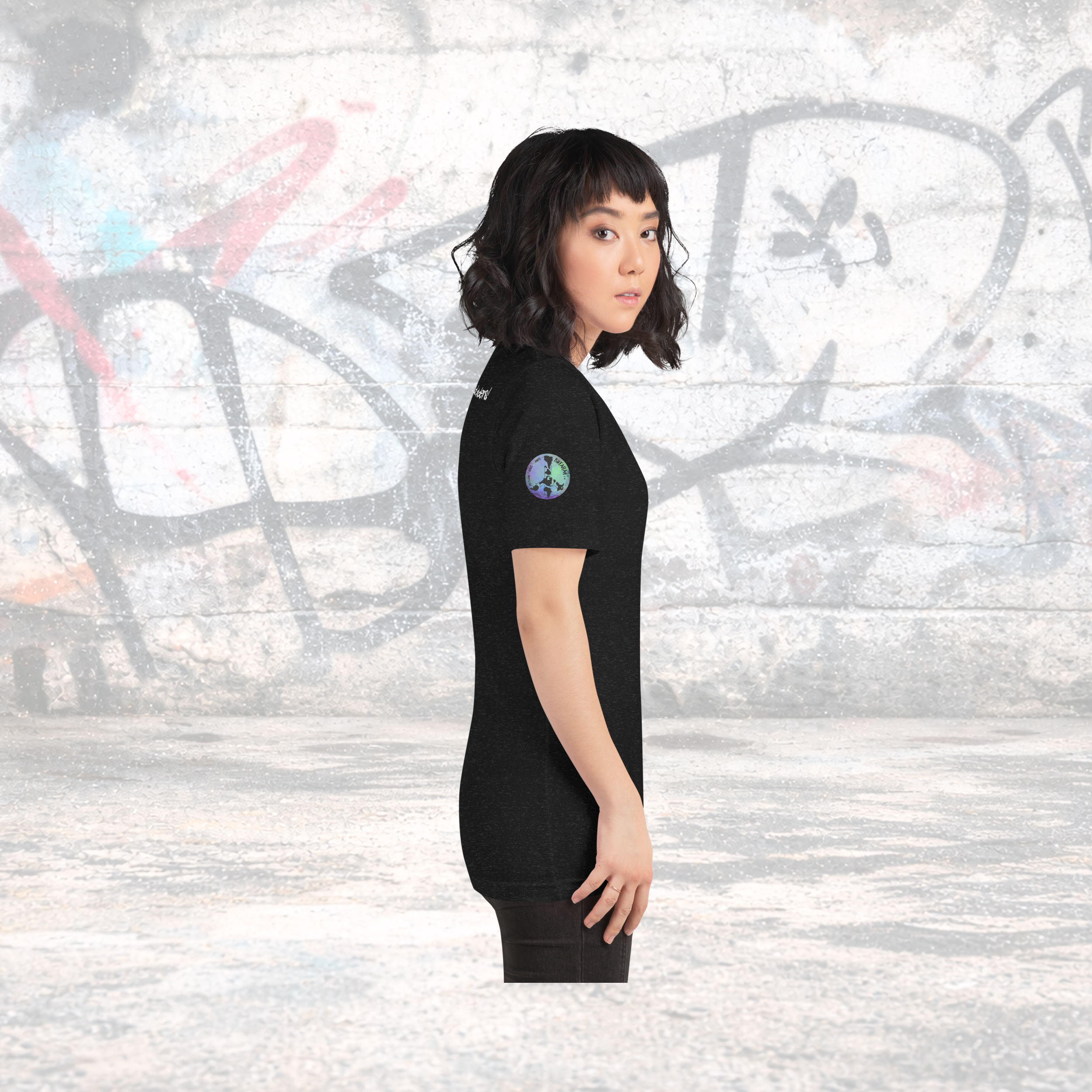 Schwarzes Unisex-T-Shirt Essentialz - Rückansicht
