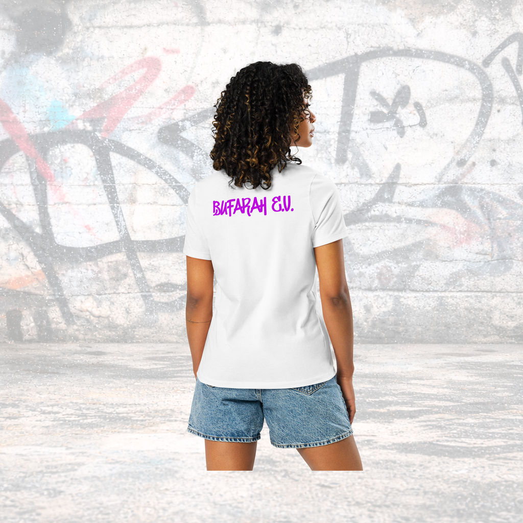 Weißes lockeres Damen-T-Shirt Essentialz - Rückansicht