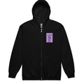 Schwarzer Unisex Zip Hoodie mit Gioia Design - Vorderansicht