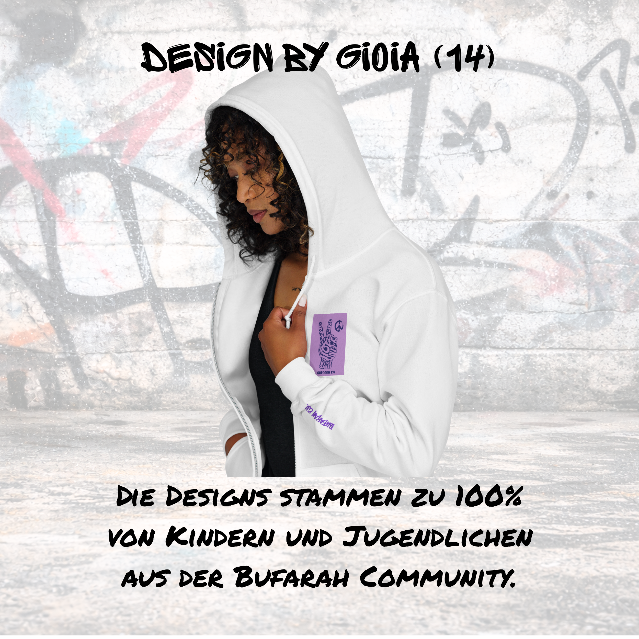 Unisex Heavy-Blend Zip Hoodie - Seitenansicht mit Kängurutaschen
