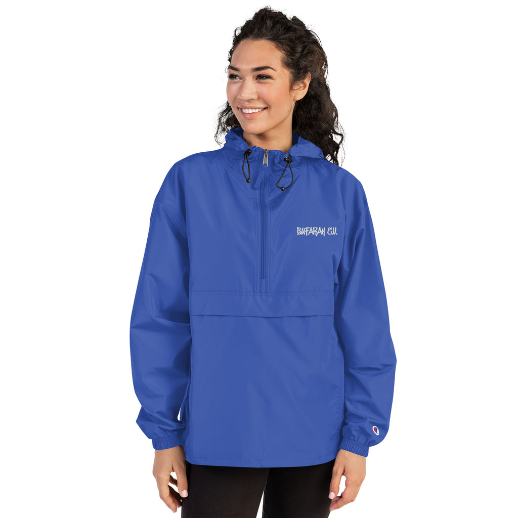 Royal Blue bestickte Champion-Jacke Essentialz - Vorderansicht