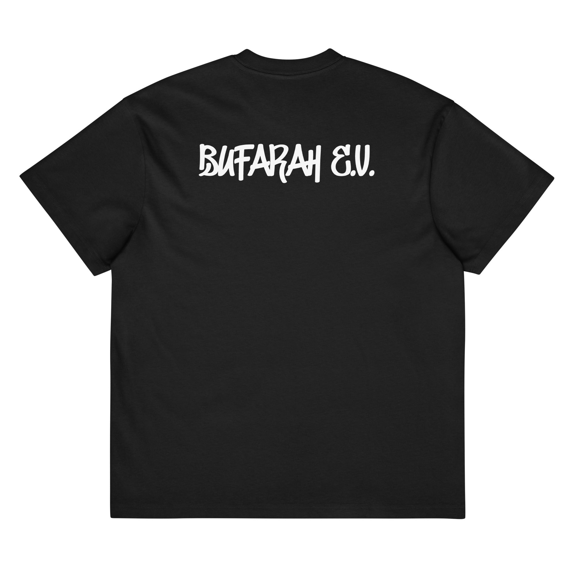 Schwarzes Boxy-T-Shirt Herren - Rückansicht Produktmockup
