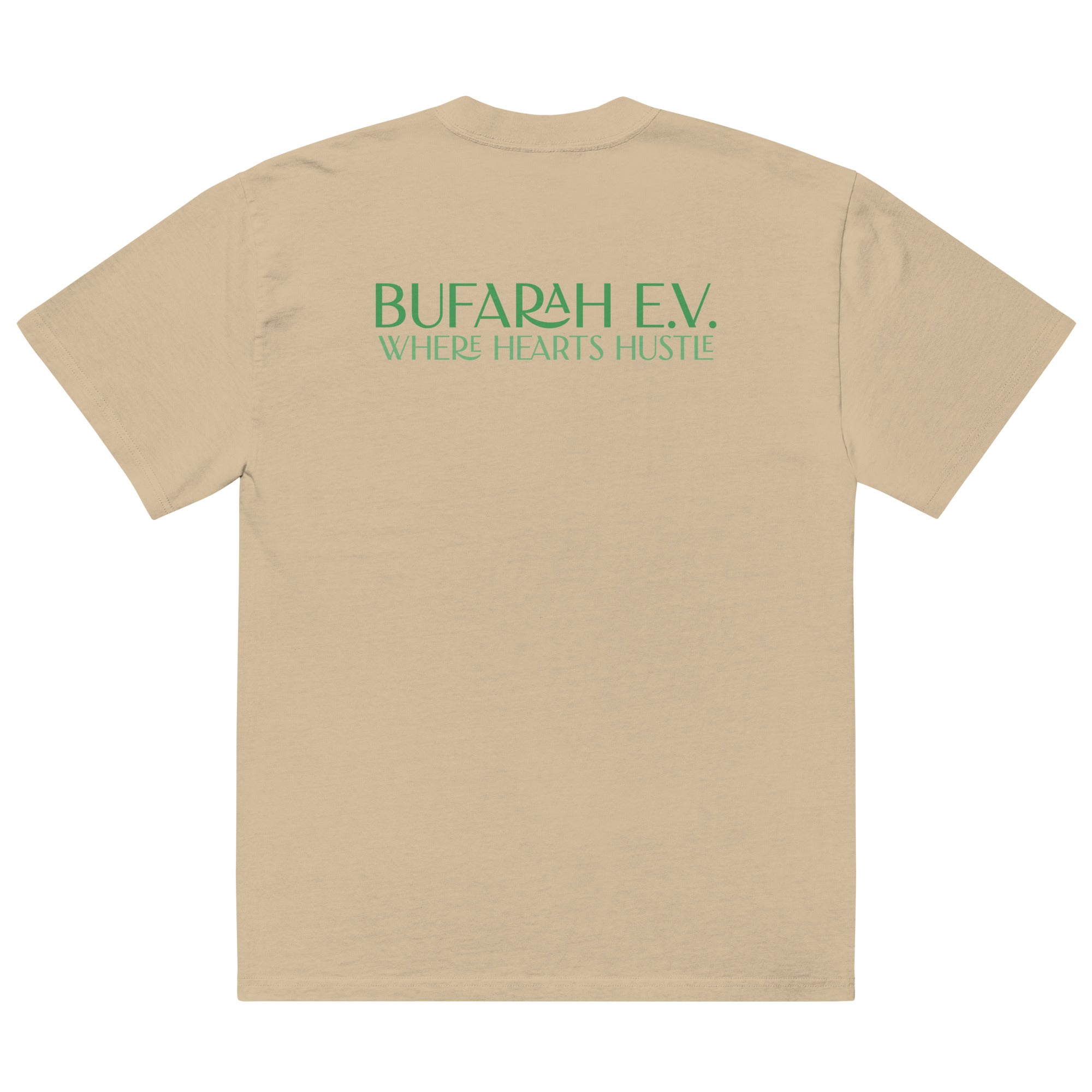 Faded Khaki Oversized T-Shirt Streetz - Rückansicht Produktmockup