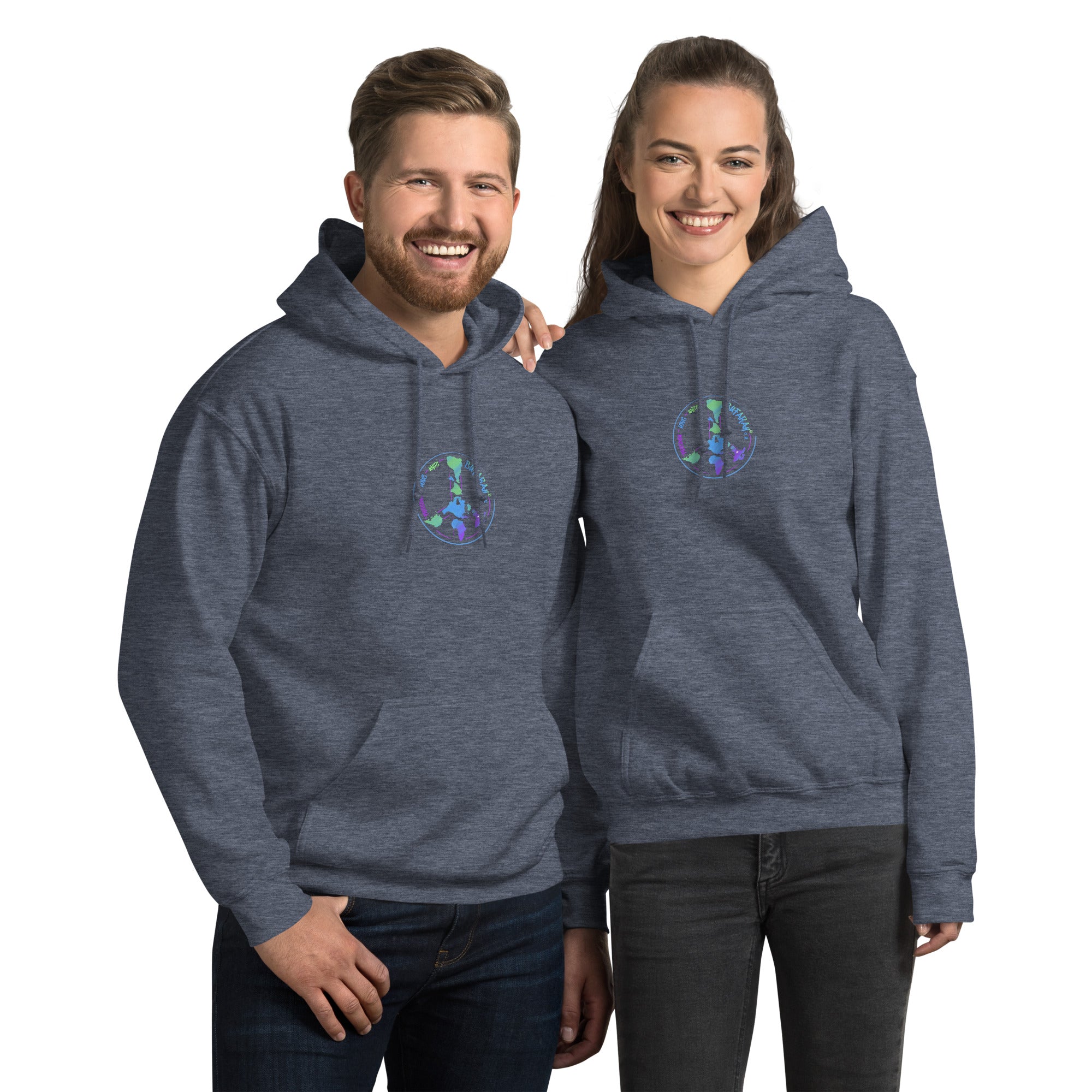 Heather Sport Navy Unisex-Kapuzenpullover Essentialz - Vorderansicht
