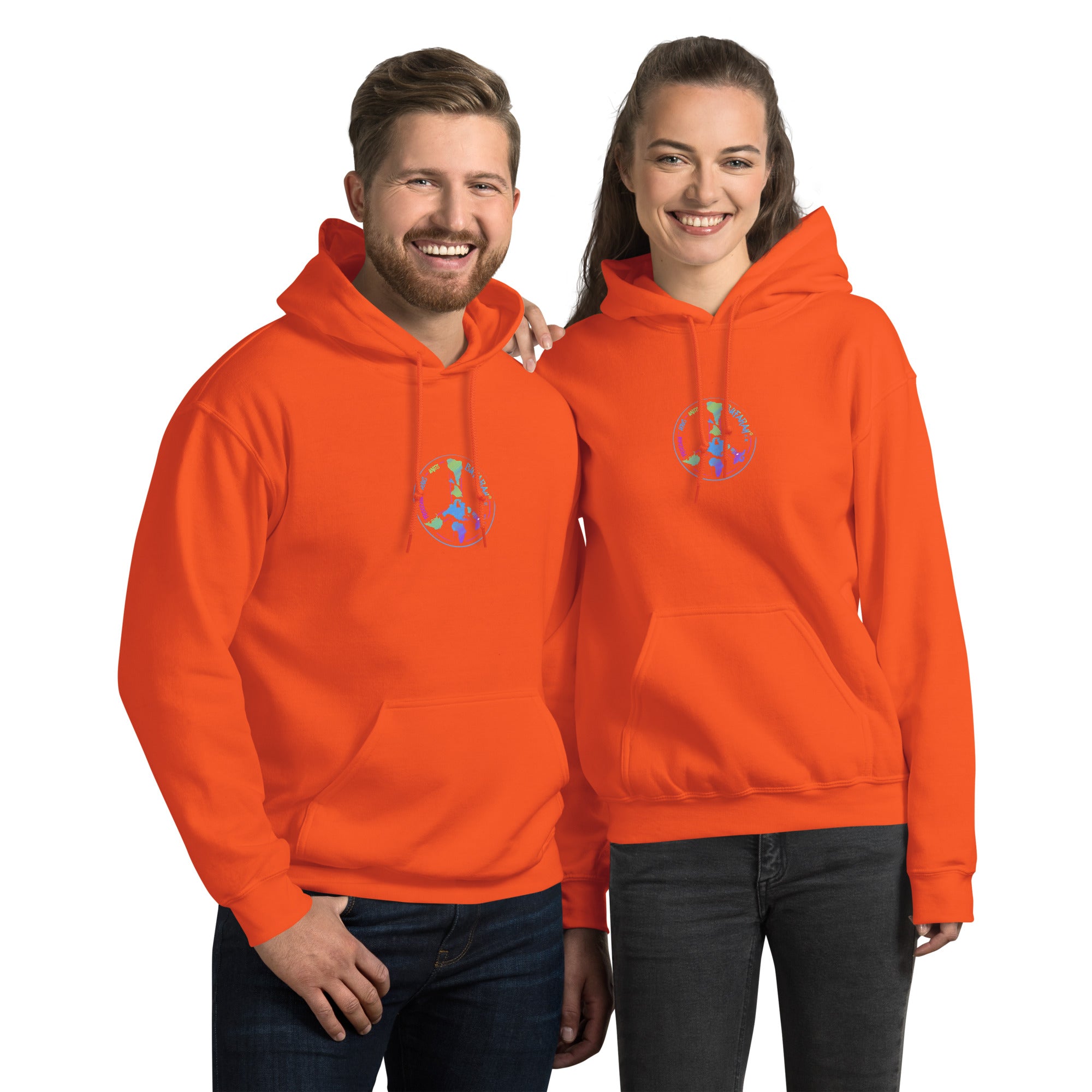 Oranger Unisex-Kapuzenpullover Essentialz - Vorderansicht