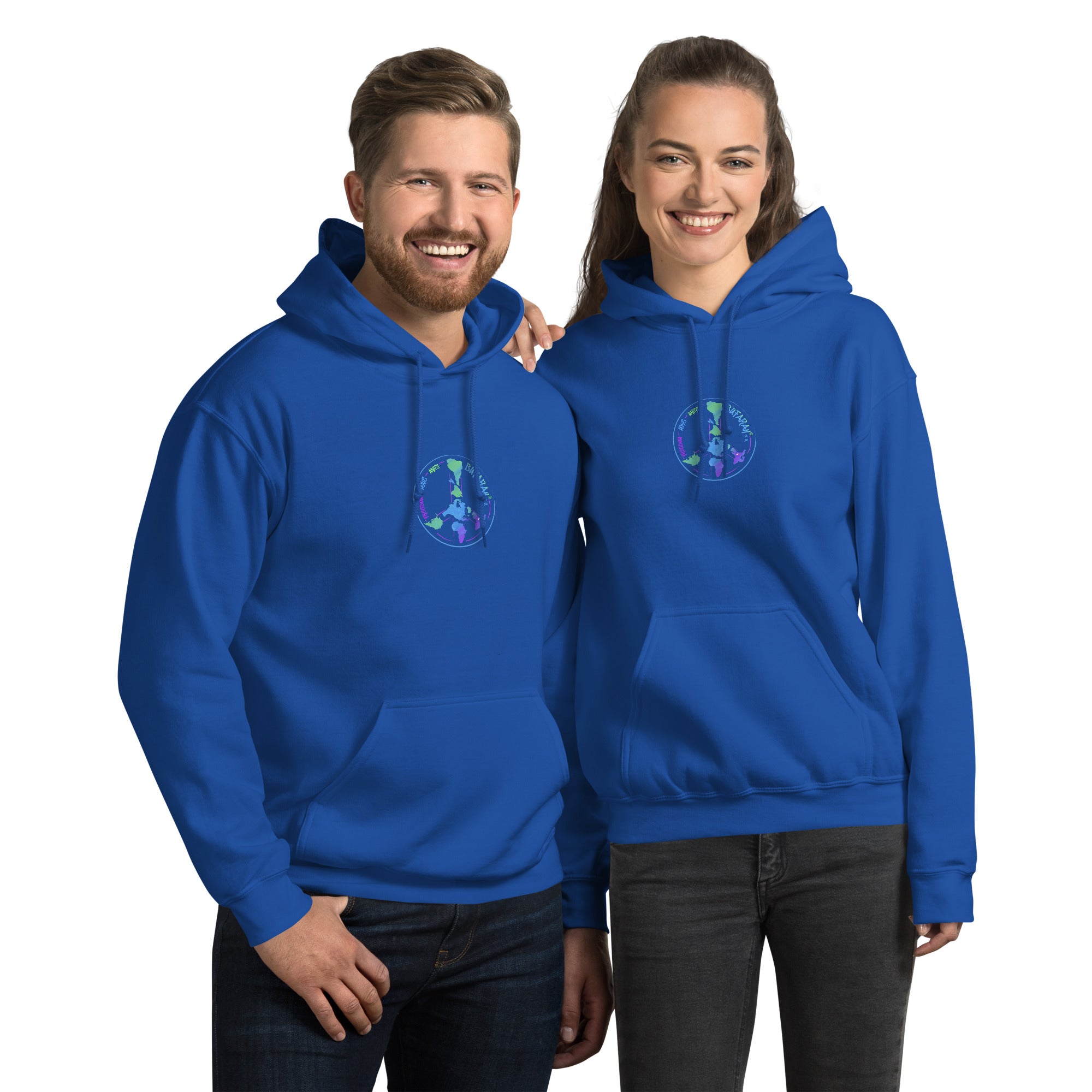 Royal Blauer Unisex-Kapuzenpullover Essentialz - Vorderansicht
