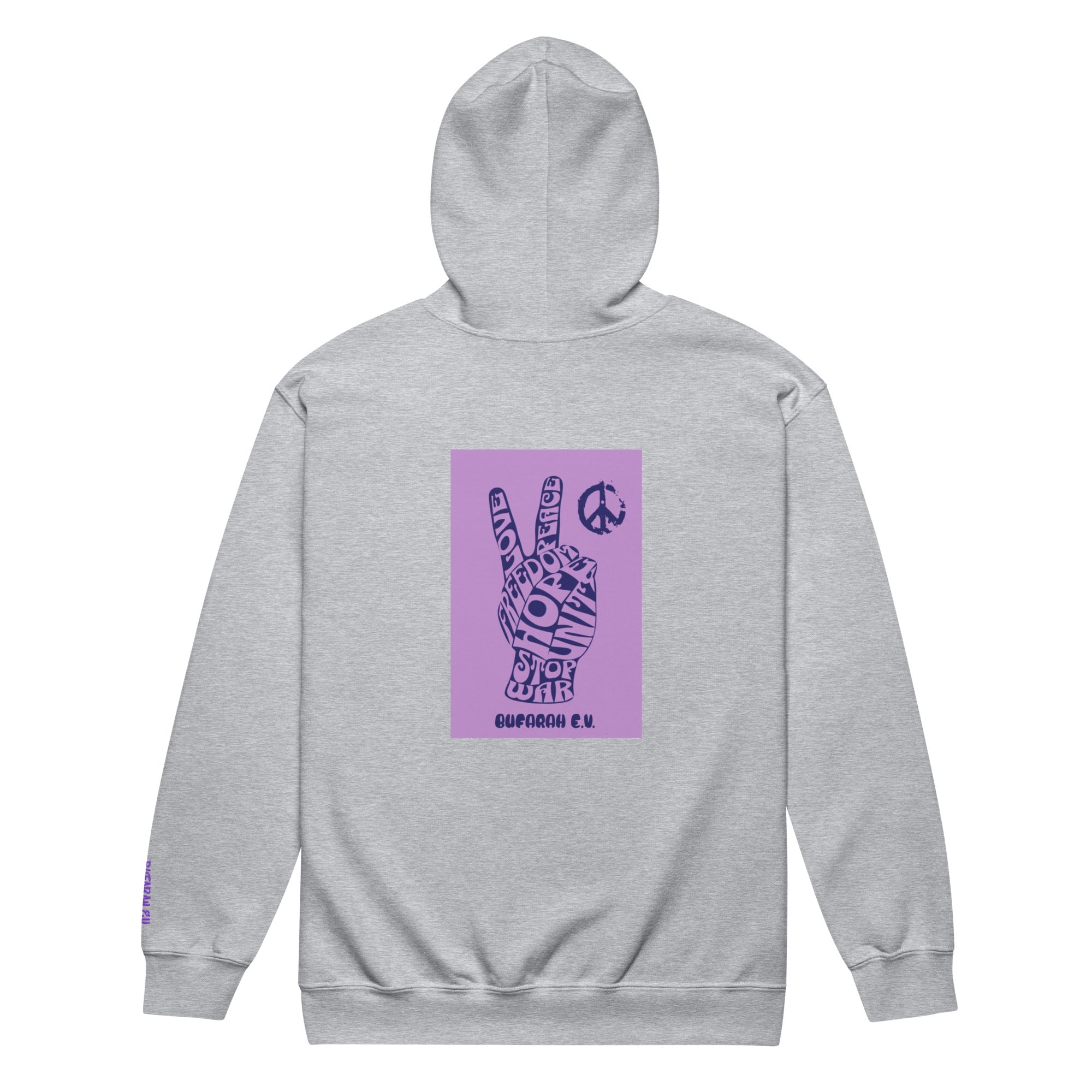 Zip Hoodie von Bufarah - Rückansicht mit Design