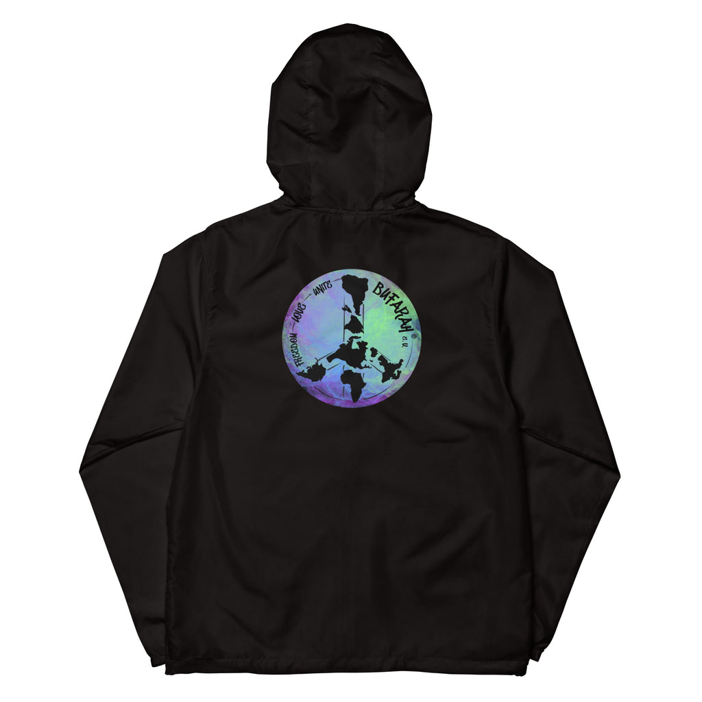 Schwarzer Windbreaker - Rückansicht Detail Produktmockup
