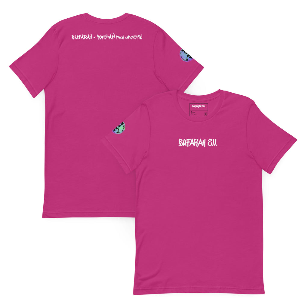 Berry Unisex-T-Shirt - Vorder- und Rückansicht Produktmockup
