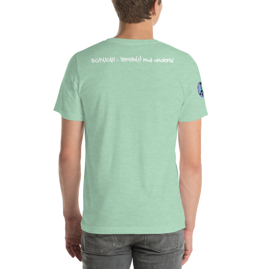 Heather Prism Mint Unisex-T-Shirt - Rückansicht Produktmockup
