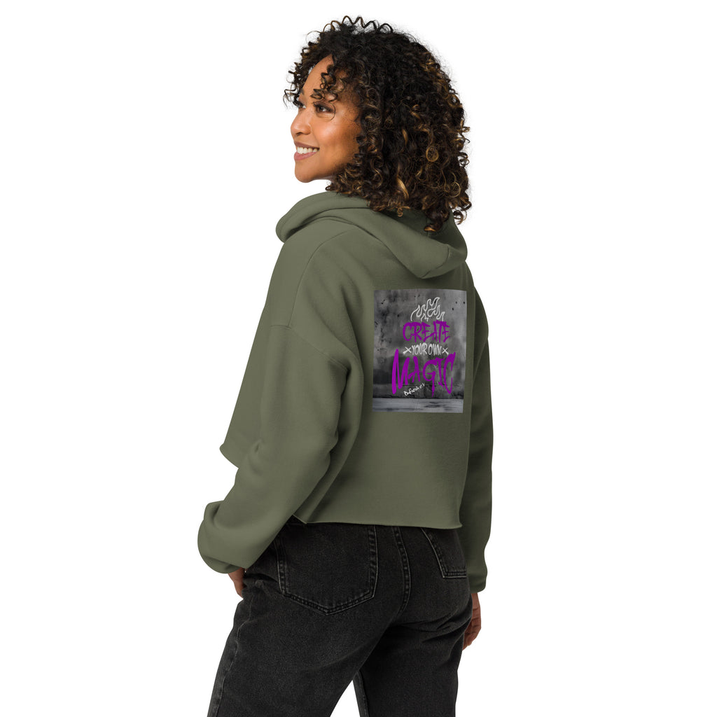 Military Green Crop-Hoodie Streetz - Rückansicht